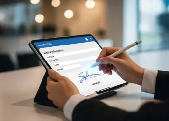 transfer a vehicle title electronically in Oklahoma