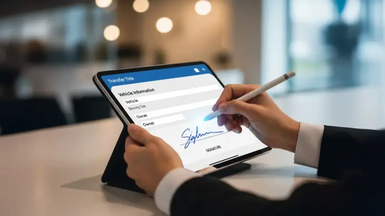 transfer a vehicle title electronically in Oklahoma