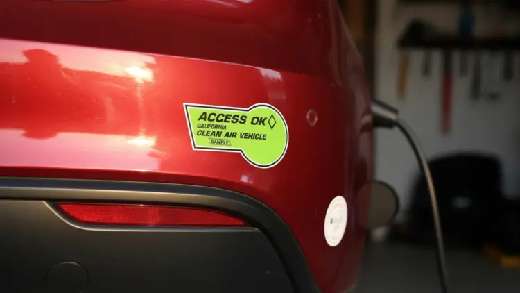 California HOV Clean Air Vehicle decal