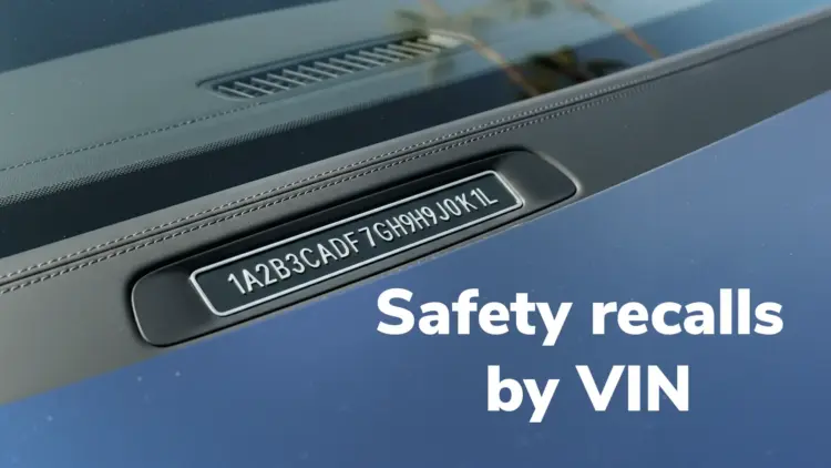safety recalls by VIN