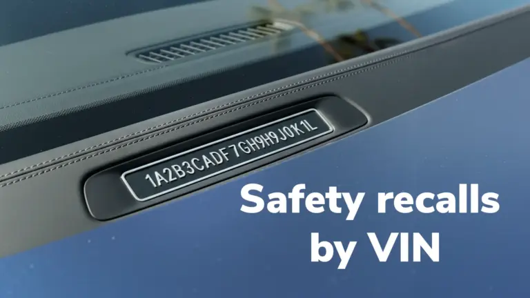 safety recalls by VIN