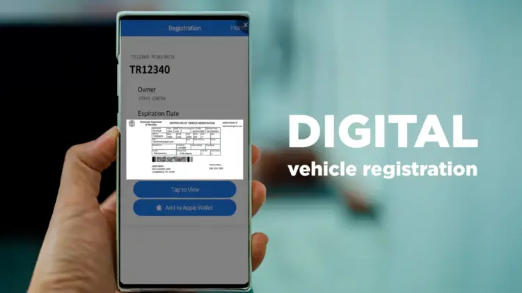 digital copy of vehicle registration in Tennessee