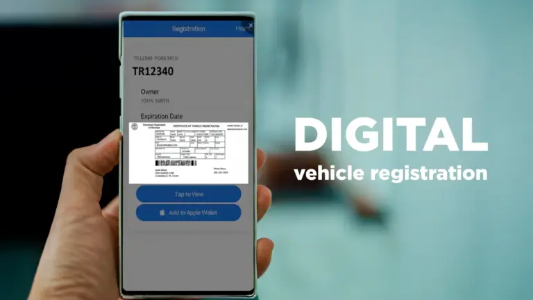 digital copy of vehicle registration in Tennessee