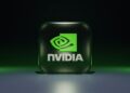 Glossy 3D glass NVIDIA logo icon