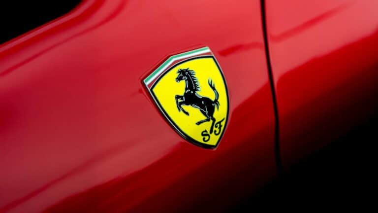Iconic yellow and black Ferrari logo