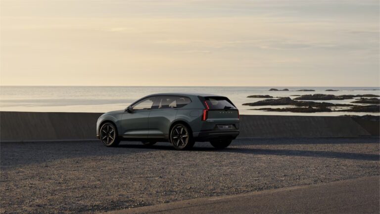 Volvo EX60 on a beach