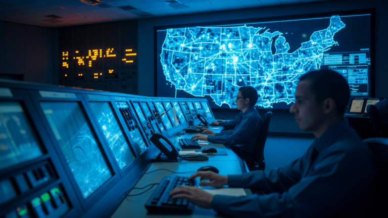 Grid operators at consoles managing large load interconnection on a U.S. transmission network