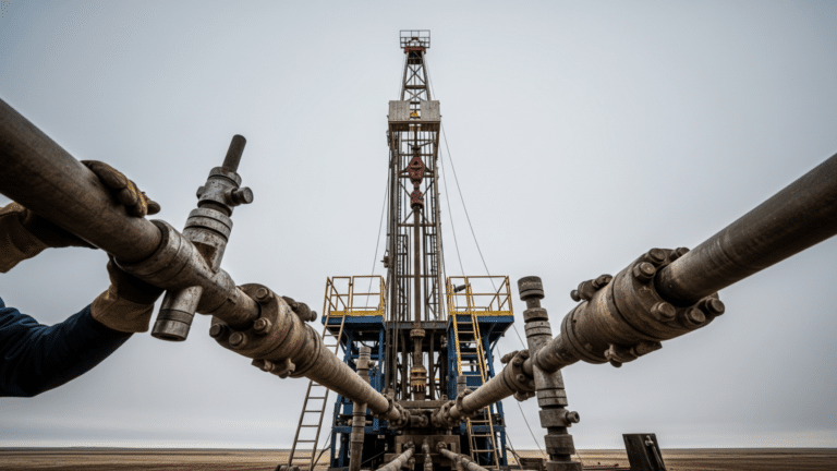 Drill rig towering above a high-desert plain for enhanced geothermal systems, more than