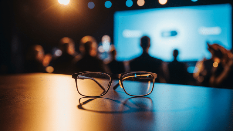 Galaxy Glasses AI smart eyewear displayed at a product launch event, samsung debuts