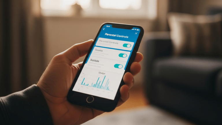 Adult hand adjusting Threads parental supervision settings on a smartphone, threads launches