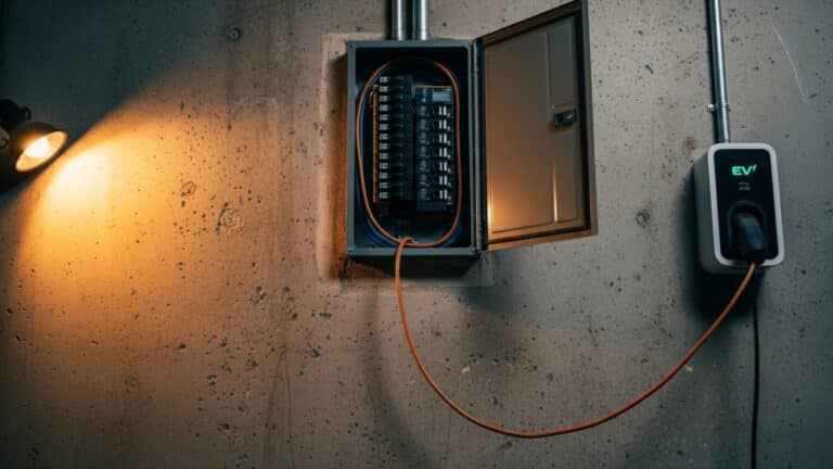 Aging home electrical panel wired for a Level 2 charger in a garage, u s