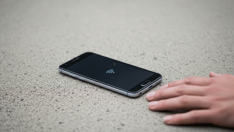 Android phone on concrete missing satellite SOS safety feature, 499 android