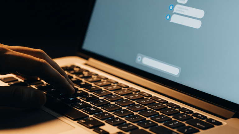 Hands on a laptop keyboard using an AI chat app with 1 billion users