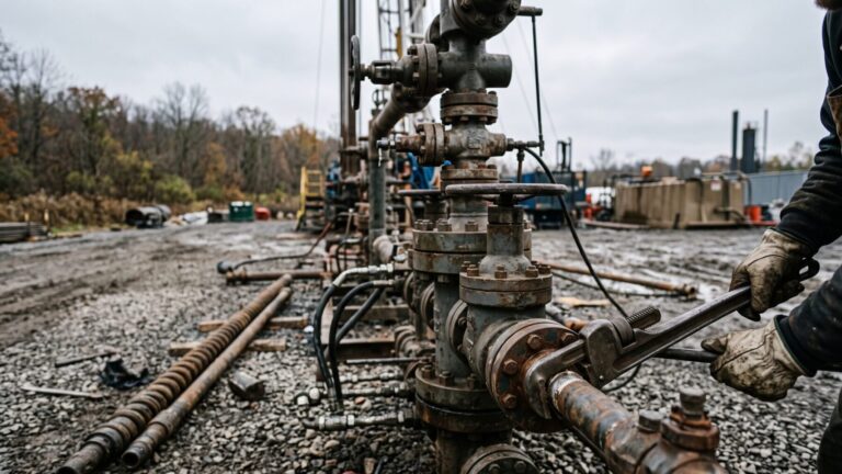 Wellhead equipment at a Pennsylvania geothermal pilot conversion site