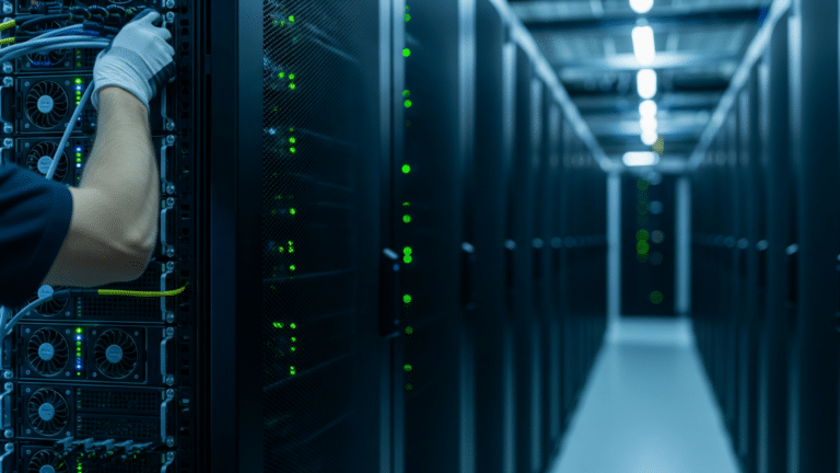 GPU server racks in a data center powering AI inference workloads, every time