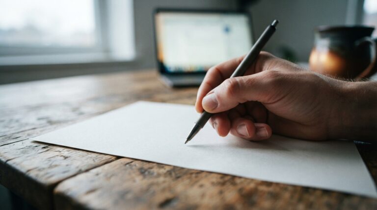 Hand with pen over a printed survey form, highlighting fake respondents research