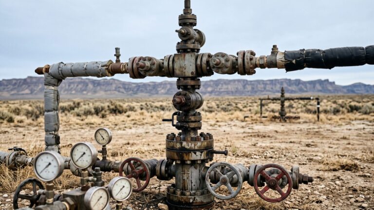 Steel wellhead equipment at Utah FORGE geothermal reservoir test site