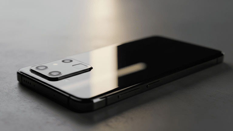 Google Pixel 11 smartphone resting on concrete surface showing rear camera module
