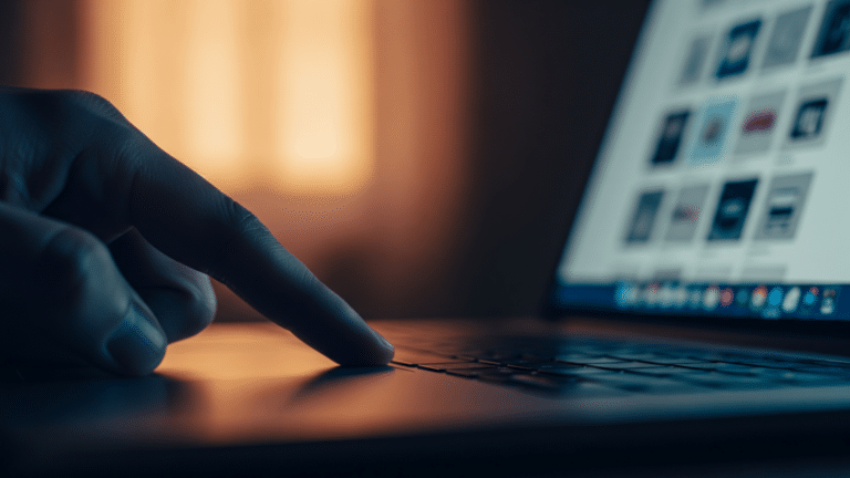 Hands hovering over laptop showing online cart abandonment hesitation, more than