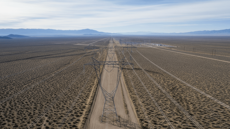 Nevada transmission towers in desert linked to day-ahead market grid, nevada s