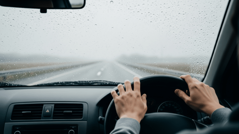 commuter hands on steering wheel during morning drive, commuting psychology, researchers surveyed