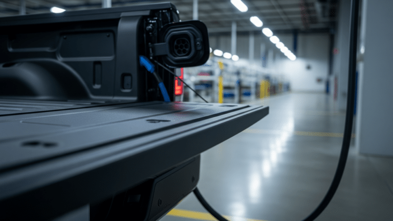 Electric pickup truck at a charging bay, illustrating Rivian delivery guidance, rivian raises