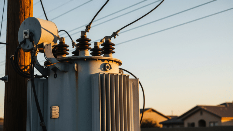 a utility transformer on a street pole in an Arizona neighborhood illustrating a rate case, they re