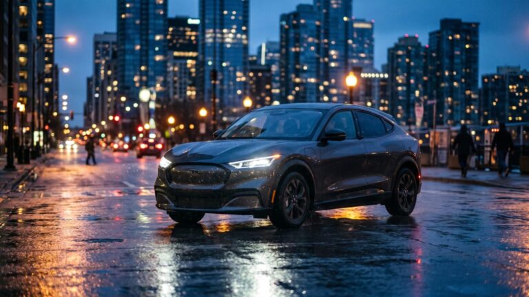 BMW iX3 electric SUV with 434-mile range on a city street