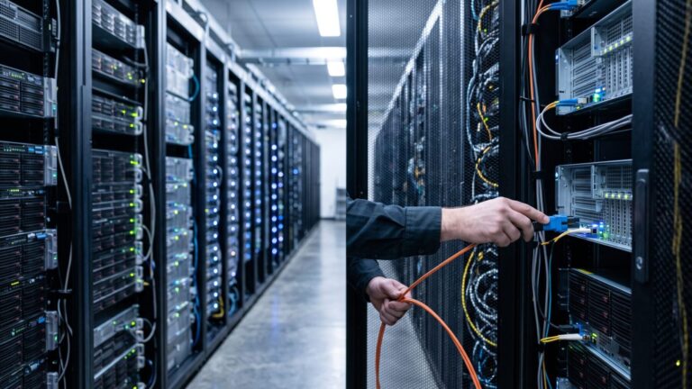 Server rack data center showing cloud storage egress fees infrastructure