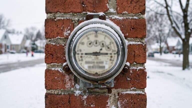 Residential electric meter on brick wall illustrating Michigan rate-case cycle, michigan electricity