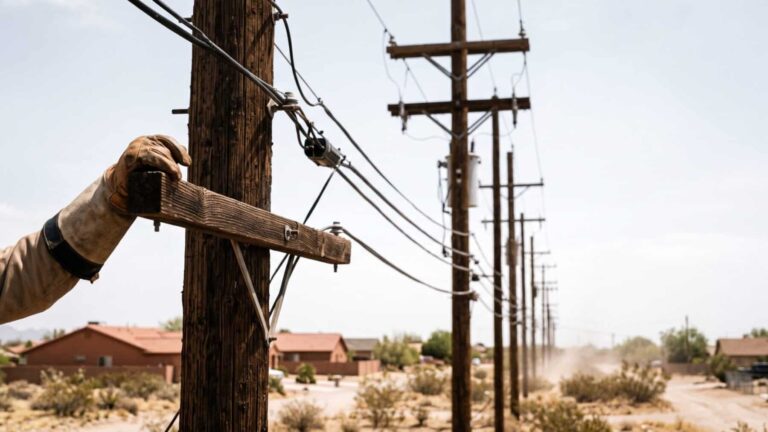 Power line poles along a North Carolina corridor illustrating a residential rate hike request