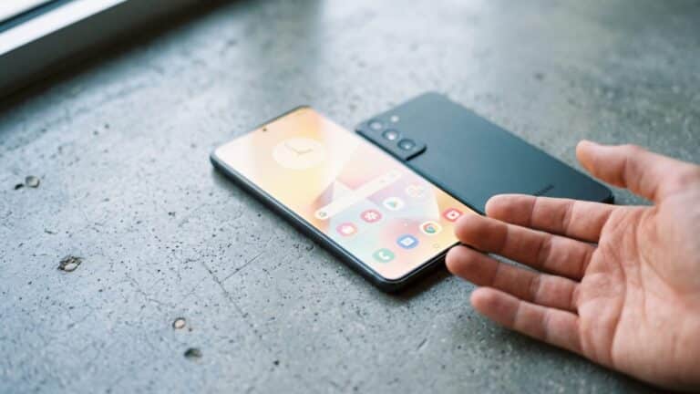 Samsung Galaxy S26 FE smartphone showing triple camera module