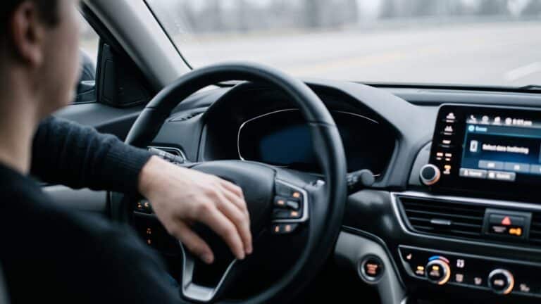Blank digital instrument cluster inside a hybrid sedan during a Camry Hybrid recall, toyota recalls