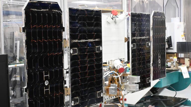 Project Suncatcher prototype satellite with solar panels in low Earth orbit