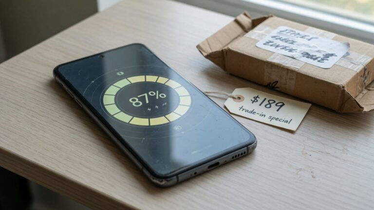 Smartphone screen showing a battery health percentage reading