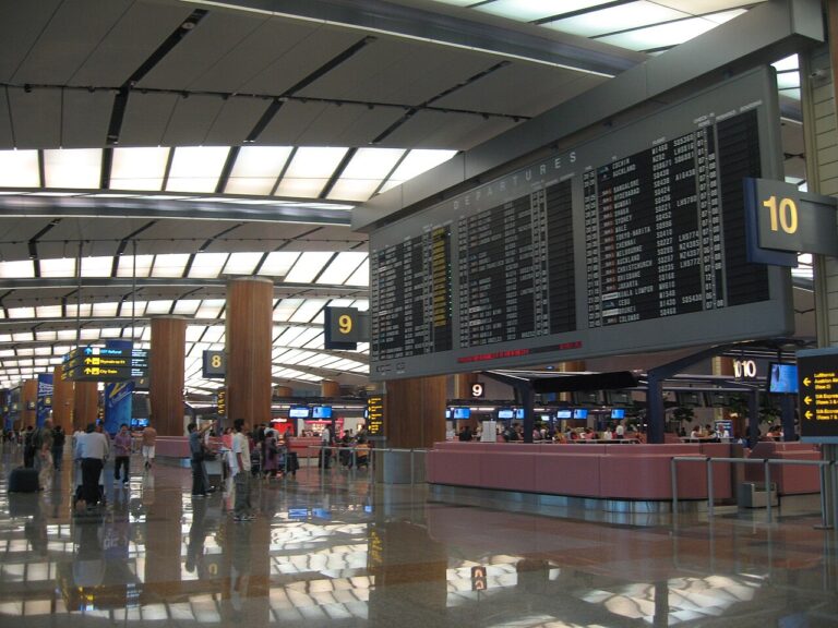 Airport check in counter where flight prices shift constantly, single domestic